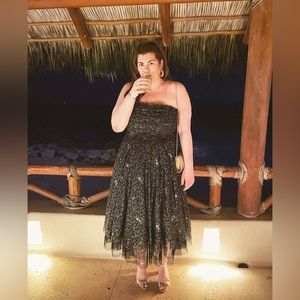Torrid x Betsey Johnson - Size 22 - Black and Gold Tulle Tea Dress